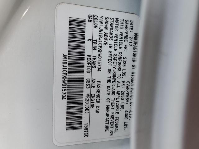2017 NISSAN ROUGE JN1BJ1CPXHW015704