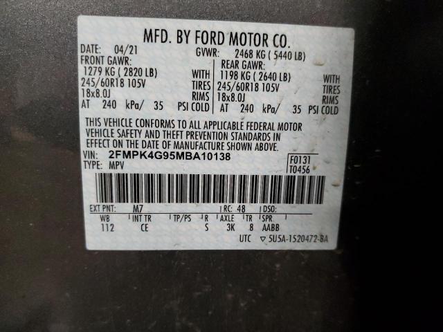 2FMPK4G95MBA10138 2021 FORD EDGE, photo no. 13