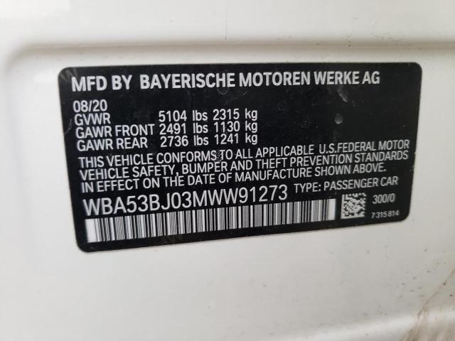 2021 BMW 540 I - WBA53BJ03MWW91273