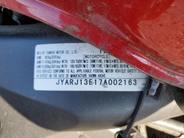 2007 YAMAHA FZ6 SHG JYARJ13E17A002163