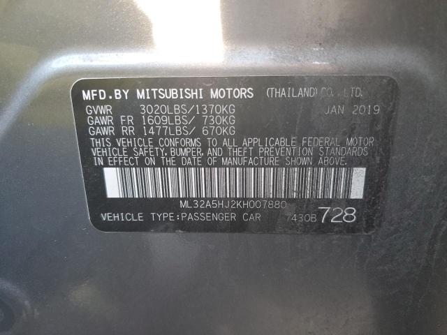 2019 MITSUBISHI MIRAGE LE ML32A5HJ2KH007880