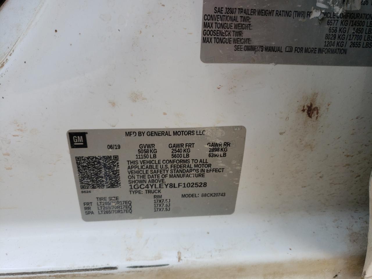 1GC4YLEY8LF102528 CHEVROLET ALL Models 2020