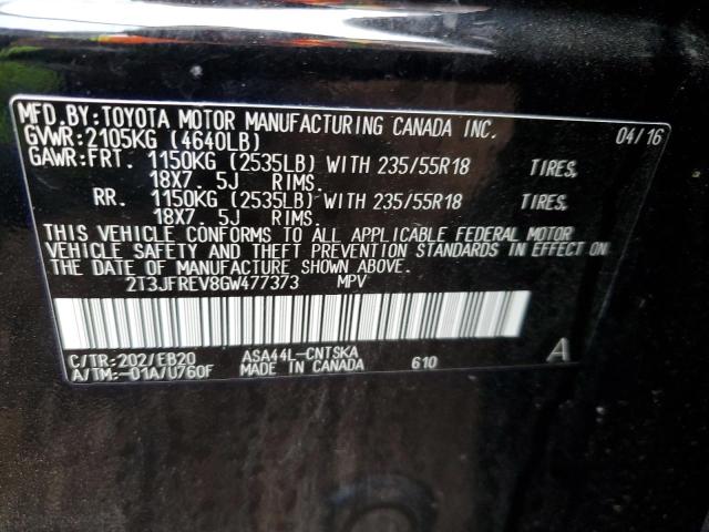 2016 TOYOTA RAV-4 2T3JFREV8GW477373