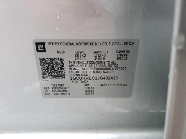 2018 CHEVROLET SILVERADO - 3GCUKREC1JG432435