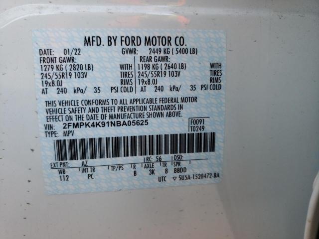 2022 FORD EDGE TITAN - 2FMPK4K91NBA05625