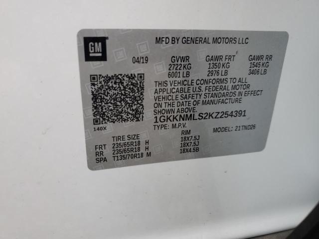 2019 GMC ACADIA SLT - 1GKKNMLS2KZ254391