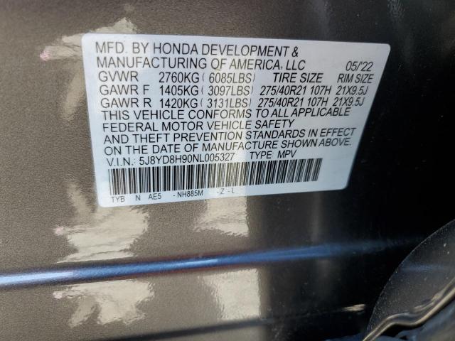 2022 ACURA MDX TYPE S 5J8YD8H90NL005327