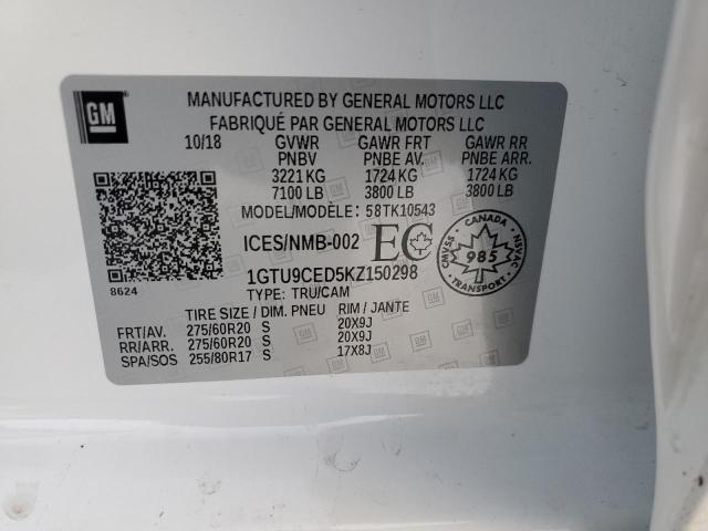 1GTU9CED5KZ150298 GMC Sierra K1500 Elevation