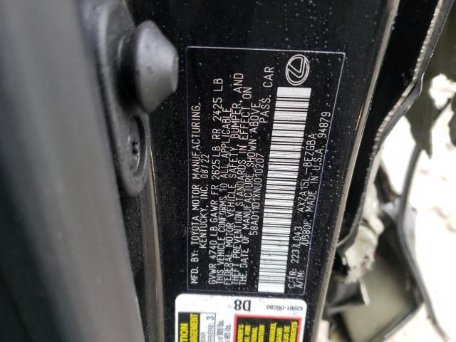 2022 LEXUS ES 250 BAS 58AD11D1XNU010207