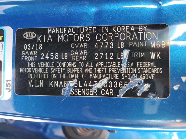 2018 KIA STINGER PR KNAE25LA4J6033662