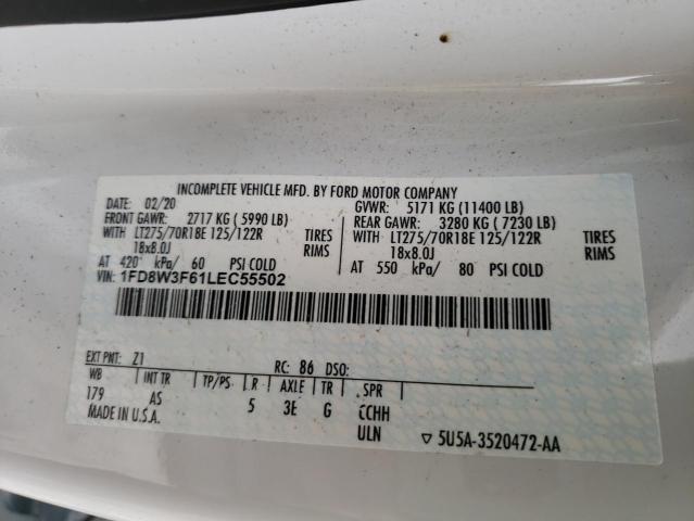 2020 FORD F-350 SUPE 1FD8W3F61LEC55502
