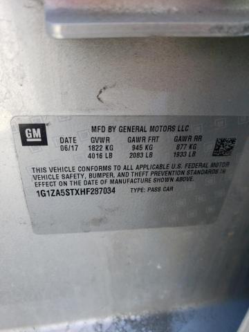 2017 CHEVROLET MALIBU L 1G1ZA5STXHF287034