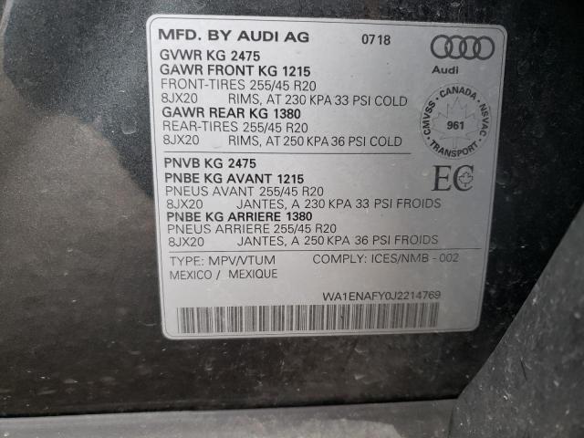 2018 AUDI Q5 PROGRES WA1ENAFY0J2214769
