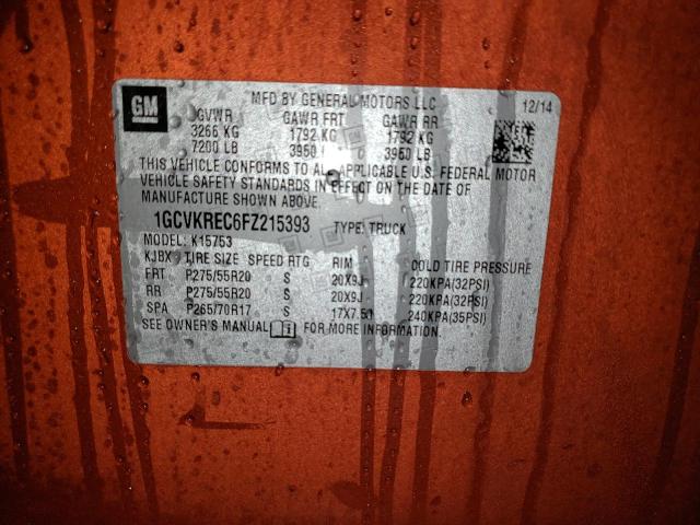 2015 CHEVROLET K1500 1GCVKREC6FZ215393