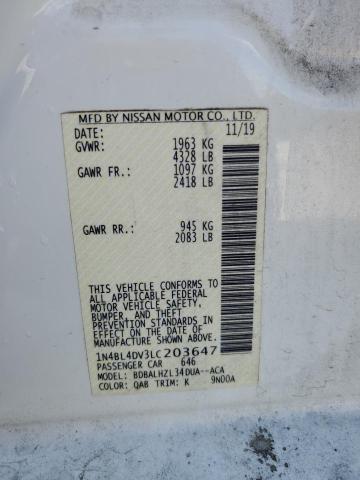 2020 NISSAN ALTIMA SV - 1N4BL4DV3LC203647