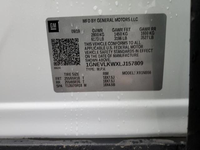 2020 CHEVROLET TRAVERSE L - 1GNEVLKWXLJ157809