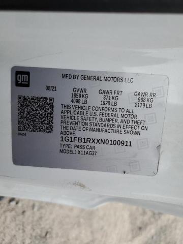 2022 CHEVROLET CAMARO LS - 1G1FB1RXXN0100911