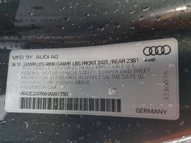 2017 AUDI A5 SPORT WAUD2AFRXHA001750