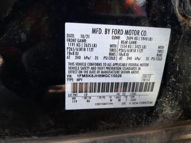 2021 FORD EXPLORER T 1FMSK8JH8MGC15026