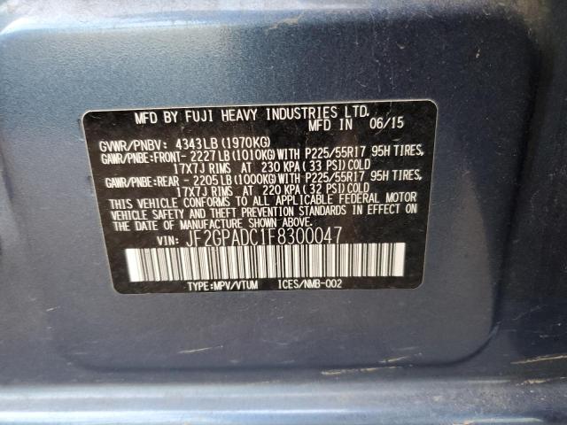 JF2GPADC1F8300047 Subaru Xv Crosstrek 2.0 Premium