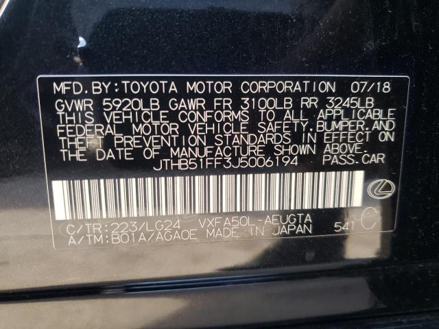 2018 LEXUS LS 500 BAS JTHB51FF3J5006194