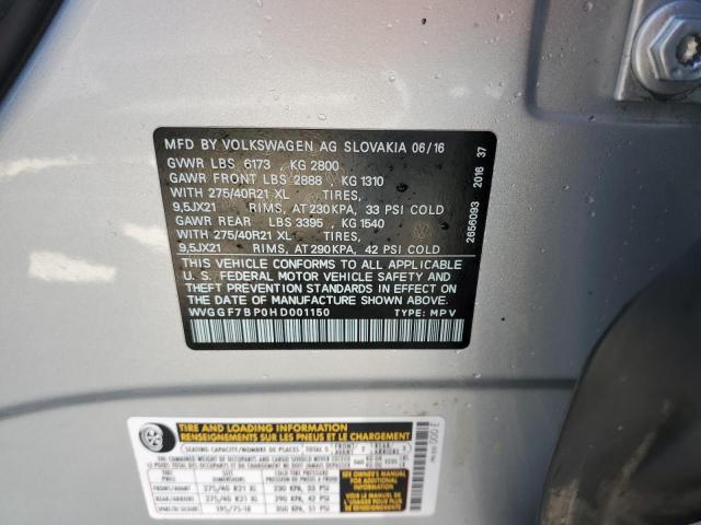 2017 VOLKSWAGEN TOUAREG EX WVGGF7BP0HD001150
