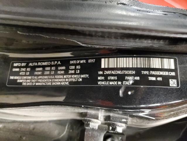2018 ALFA ROMEO GIULIA Q4 ZARFAEDN0J7563834