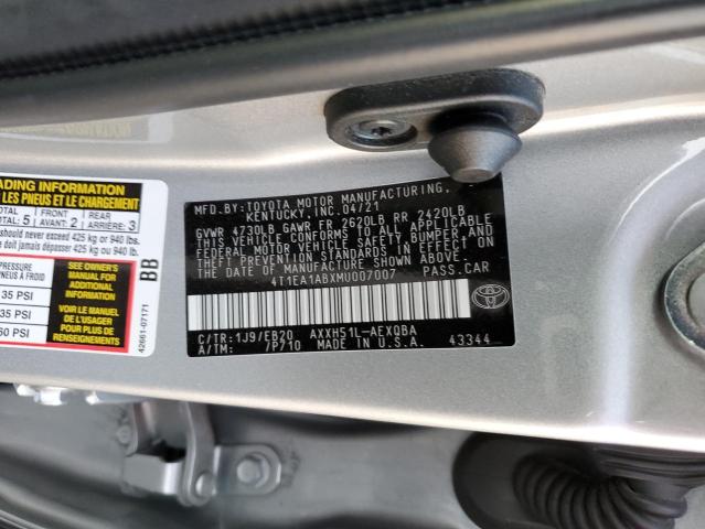 2021 TOYOTA AVALON XSE 4T1EA1ABXMU007007