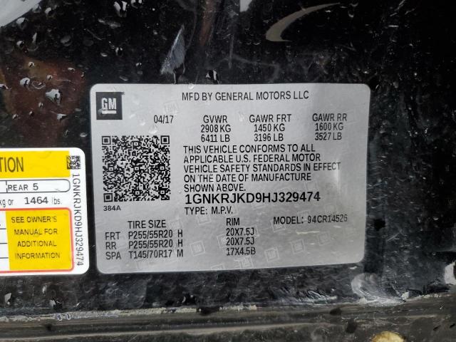 1GNKRJKD9HJ329474 Chevrolet Traverse Premier