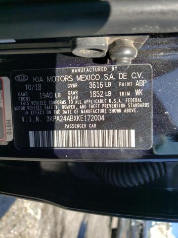3KPA24ABXKE172004 KIA RIO S