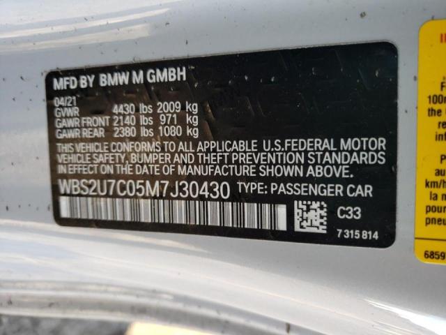 2021 BMW M2 COMPETI WBS2U7C05M7J30430