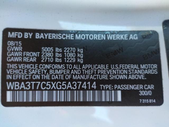 2016 BMW 435 XI WBA3T7C5XG5A37414