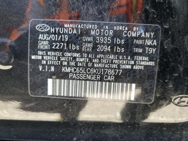 2019 HYUNDAI IONIQ BLUE - KMHC65LC6KU178677