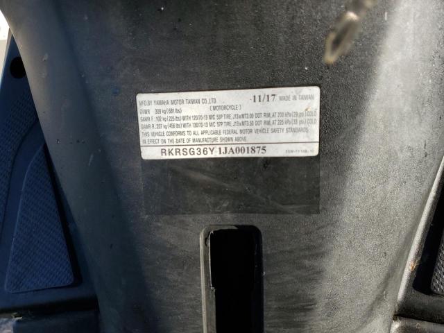 2018 YAMAHA XC155 RKRSG36Y1JA001875