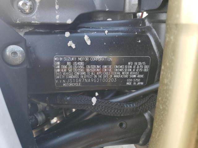 2016 SUZUKI GSX-S750 - JS1GR7NA9G2100203