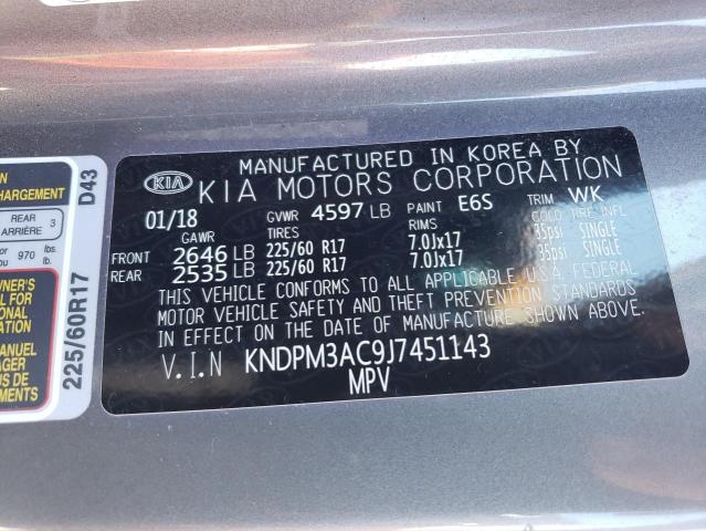 KNDPM3AC9J7451143 KIA Sportage Lx