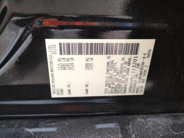 2020 NISSAN MAXIMA PLA 1N4AA6FV9LC373201