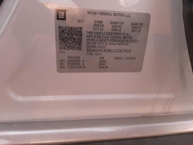 2018 BUICK ENCLAVE PR 5GAERCKW1JJ167916