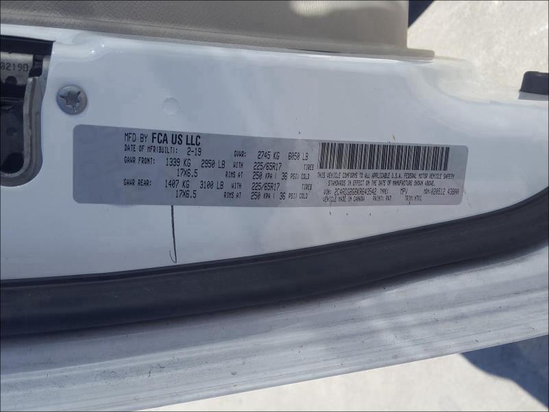 2019 DODGE CARAVAN 2C4RDGBG6KR643542