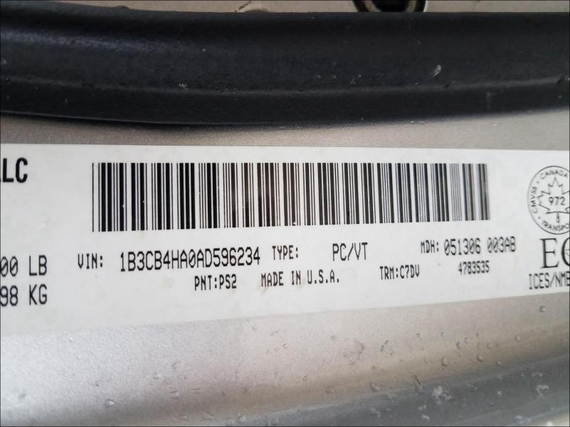 2010 DODGE CALIBER SX 1B3CB4HA0AD596234