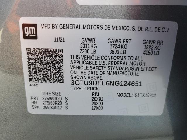2022 GMC SIERRA LIM 3GTU9DEL6NG124651
