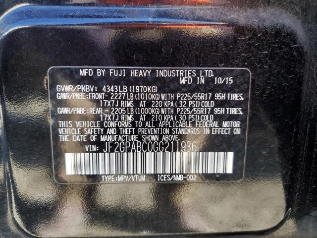 JF2GPABC0GG211936 Subaru Crosstrek Premium