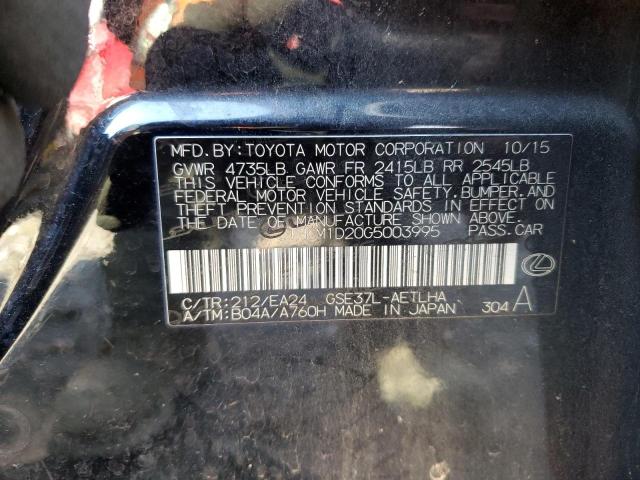 2016 LEXUS IS JTHCM1D20G5003995