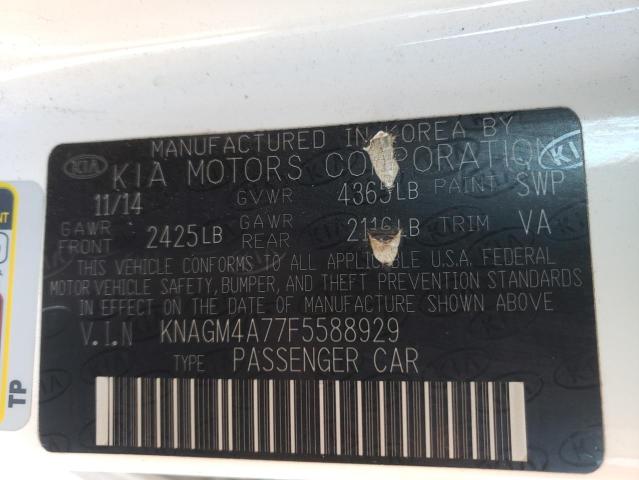 KNAGM4A77F5588929 KIA Optima Lx
