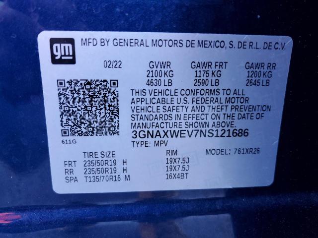 2022 CHEVROLET EQUINOX RS 3GNAXWEV7NS121686