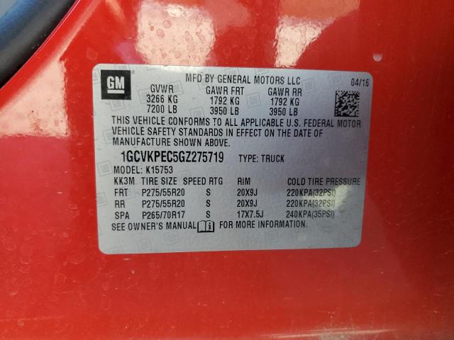 2016 CHEVROLET SILVER 4X4 1GCVKPEC5GZ275719