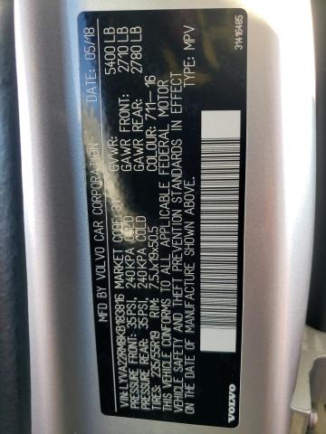 2019 VOLVO XC60 T6 R- LYVA22RM8KB183816