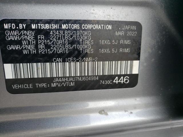 2022 MITSUBISHI RVR ES JA4AHUAU7NU604984