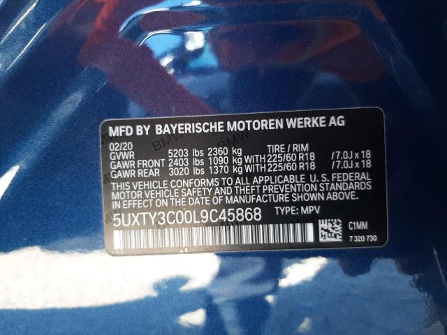2020 BMW X3 SDRIVE3 - 5UXTY3C00L9C45868