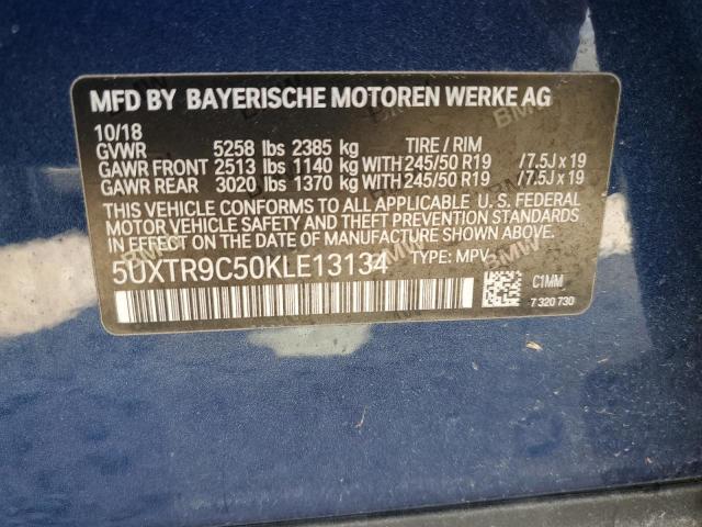 2019 BMW X3 XDRIVE3 - 5UXTR9C50KLE13134